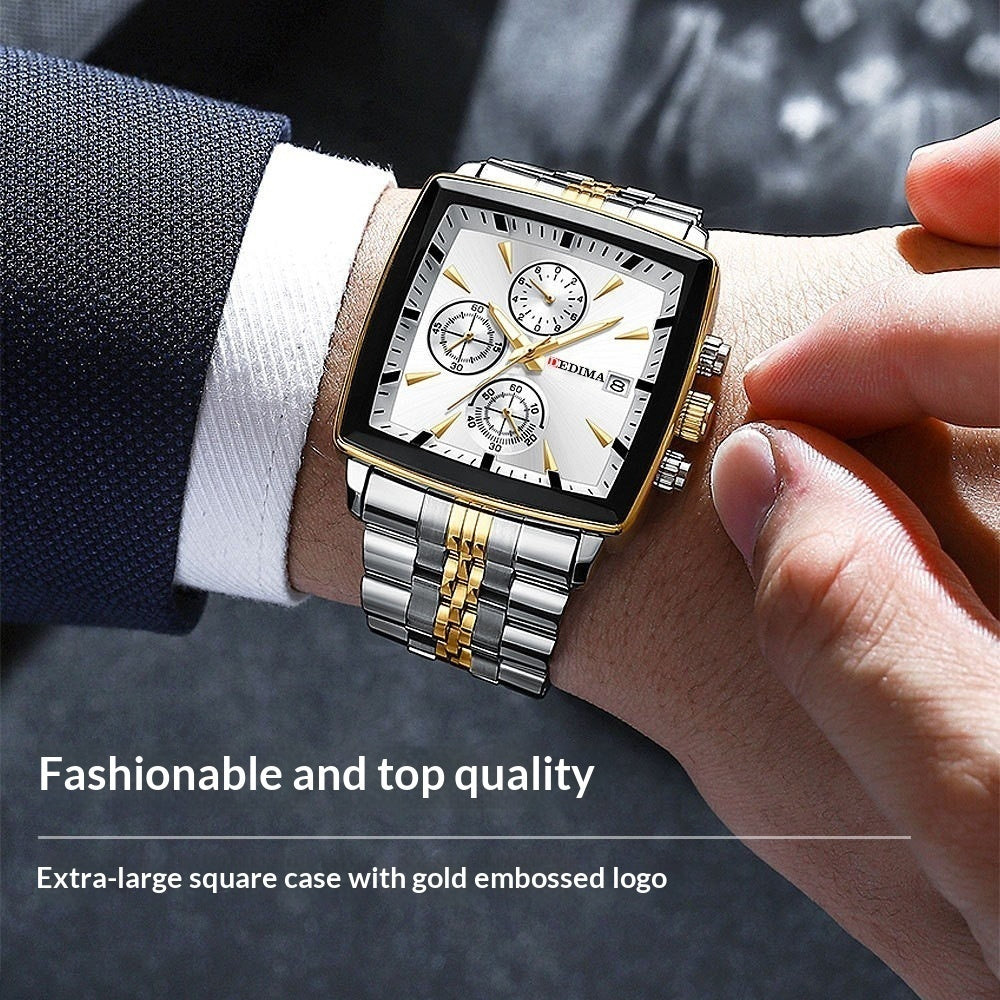 Six-hand Multi-function Sports Steel-band Watch - Valenor Watches